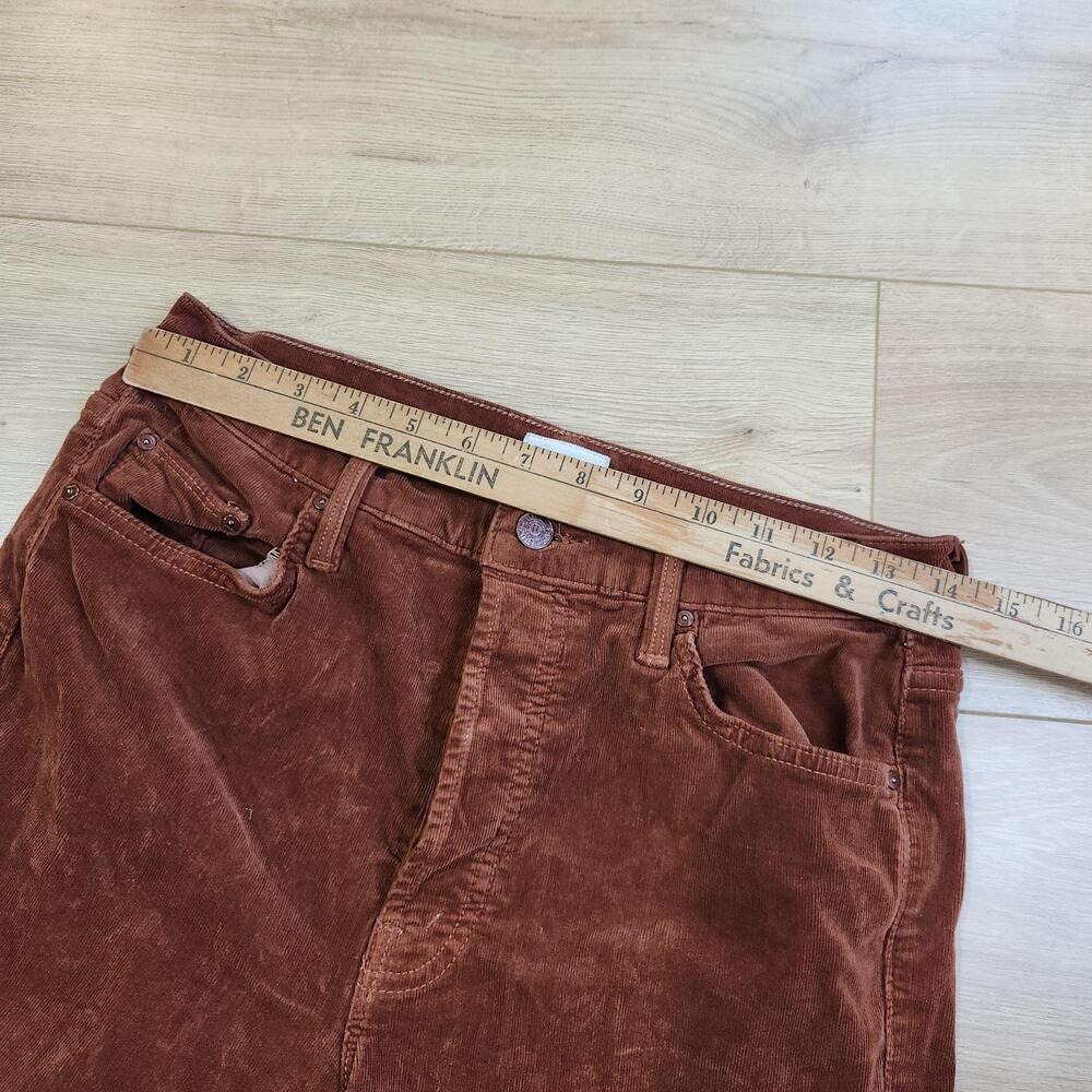 Mother The Tomcat Ankle Corduroy Pants Womens 28 Friar Brown Straight Leg - Picture 6 of 10